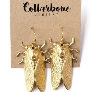 Gold Cicada Earrings
